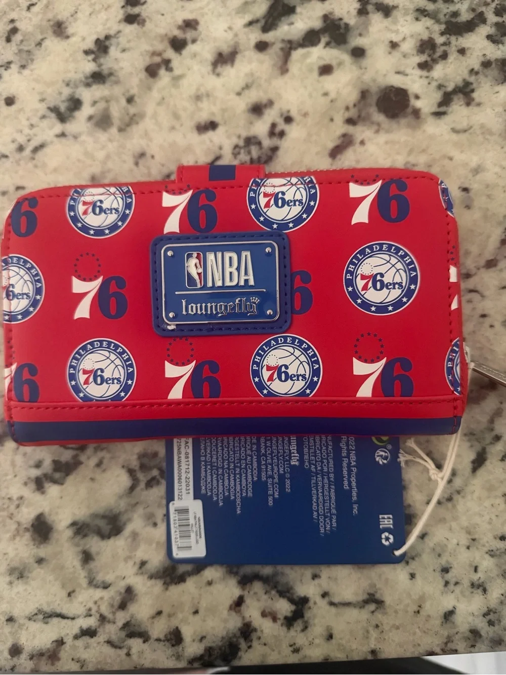 Loungefly Philadelphia 76ers Red and Blue Wallet